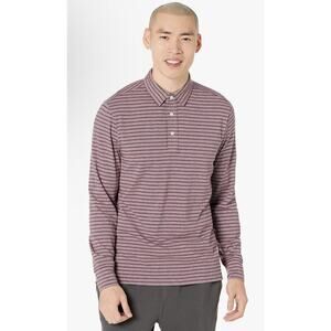 Faherty Long Sleeve Movement Polo in Fremont Stripe small